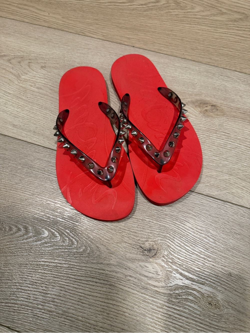 Christian Louboutin red sole studded sandals